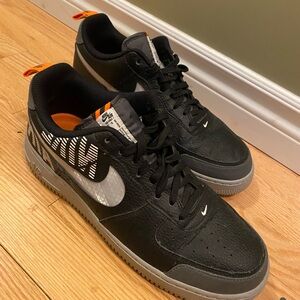Nike Black and Silver Men's Sneakers Air Force 1’s